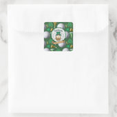 Golf St. Patrick's Day met golfbal voor golfer Vierkante Sticker (Tas)