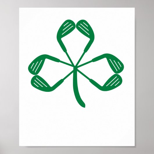 Golf St Patricks Day Shamrock Irish American Poster (Voorkant)