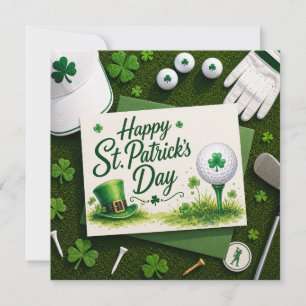 Golf St. Patrick's Day voor golf thema voor golfer Kaart