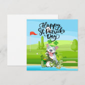 GOLF St. Patrick's Day voor golfer met HOND Feestdagenkaart (Voorkant / Achterkant)