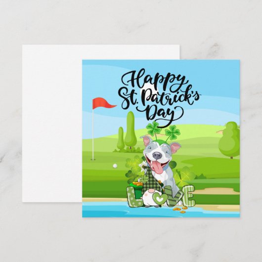 GOLF St. Patrick's Day voor golfer met HOND Feestdagenkaart (Voorkant / Achterkant)