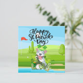 GOLF St. Patrick's Day voor golfer met HOND Feestdagenkaart (Staand voorkant)
