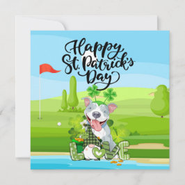 GOLF St. Patrick's Day voor golfer met HOND Feestdagenkaart