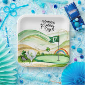 Golf St. Patrick's Day voor golfer met vlag Papieren Bordje (Feest)