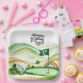 Golf St. Patrick's Day voor golfer met vlag Papieren Bordje (Feest)