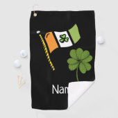 Golf St. Patrrick's Day met Ierse vlag shamrock Golfhanddoek (Insitu)