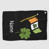 Golf St. Patrrick's Day met Ierse vlag shamrock Golfhanddoek (Horizontaal)