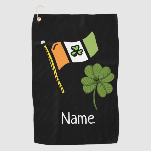 Golf St. Patrrick's Day met Ierse vlag shamrock Golfhanddoek (Voorkant)