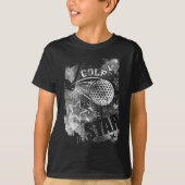 Golf Star, Black Grunge Golf T-shirt (Voorkant)
