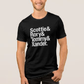 Golf Stars Name Stack Scottie Rory Tommy Xander Tri-Blend Shirt (Voorkant)