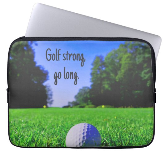 Golf sterk ga lang gras golfbal laptop sleeve (Voorkant)