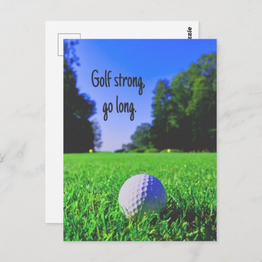 Golf sterke langwerpgolfbal briefkaart (Voorkant / Achterkant)