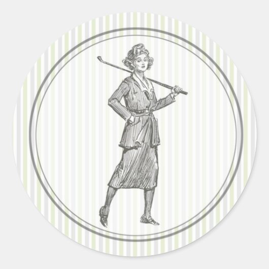  Golf Sticker - Vrouw Golfer (Voorkant)