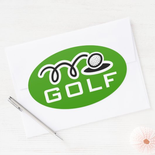 Golf stickers | Aanpasbare tekst en achtergrond (Envelop)