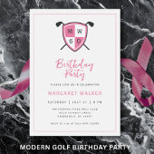 Golf Stijl 60e Verjaardagsfeestje Modern Roze Kaart