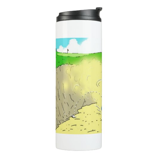 Golf Stuck in a Bunker Cartoon - Funny Thermosbeker (Gedraaid links)