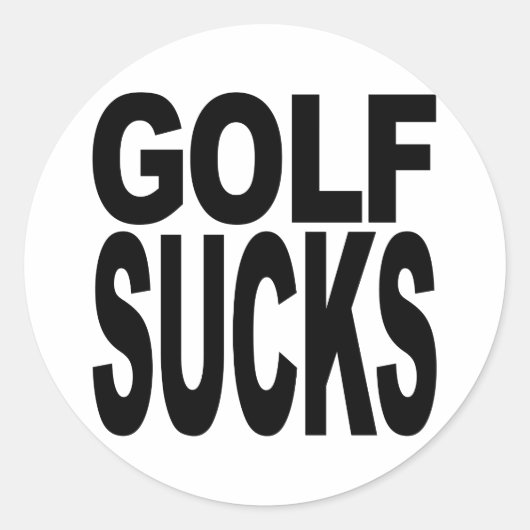 Golf Sucks Ronde Sticker (Voorkant)