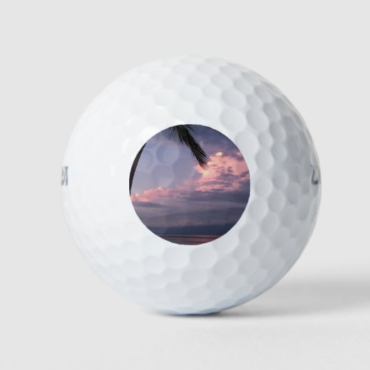 Golf Sunset met paarse wolken Golfballen (Voorkant)