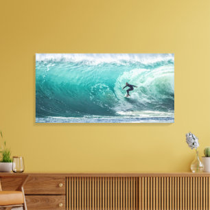 Golf, Surfer, Mooie Landschap Canvasprint Canvas Afdruk