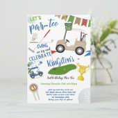 Golf Swing Birthday Invitation Kaart (Staand voorkant)