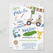 Golf Swing Birthday Invitation Kaart