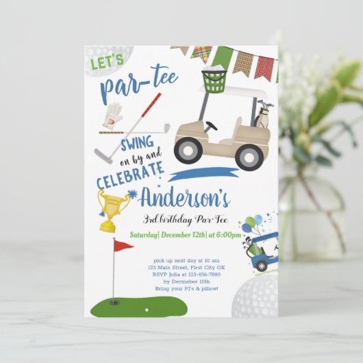 Golf Swing Different Birthday Invitation Card (Staand voorkant)