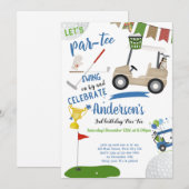 Golf Swing Different Birthday Invitation Card (Voorkant / Achterkant)