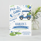 Golf Swing Diverse Birthday Invitation Kaart (Staand voorkant)