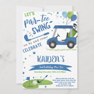 Golf Swing Diverse Birthday Invitation Kaart