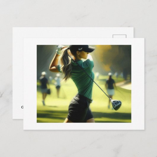 Golf Swing en Miss, Briefkaart (Voorkant / Achterkant)