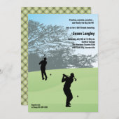 Golf Swing Invitation Kaart (Voorkant / Achterkant)