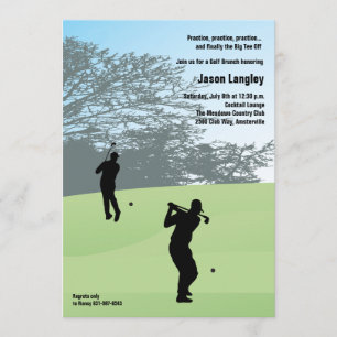 Golf Swing Invitation Kaart