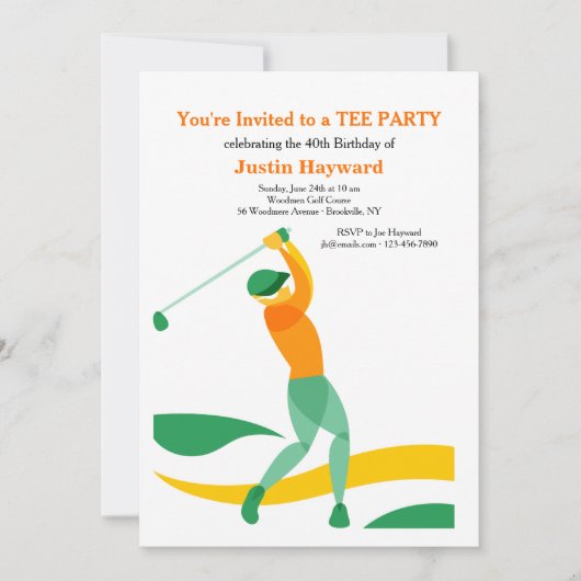 Golf Swing Invitation Kaart (Voorkant)