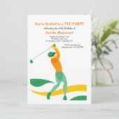 Golf Swing Invitation Kaart (Staand voorkant)