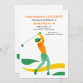 Golf Swing Invitation Kaart (Voorkant / Achterkant)