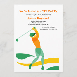Golf Swing Invitation Kaart