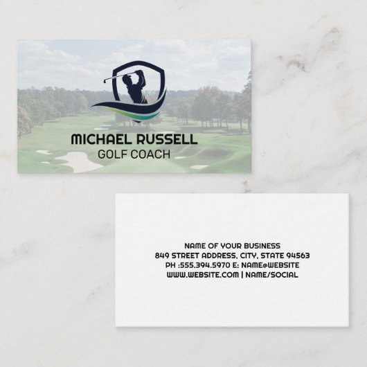 Golf Swing Logo | Golf Course Visitekaartje (Voorkant / Achterkant)