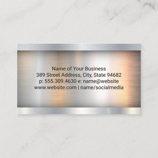 Golf Swing Logo | Metaal Industrieel  Visitekaartje (Achterkant)