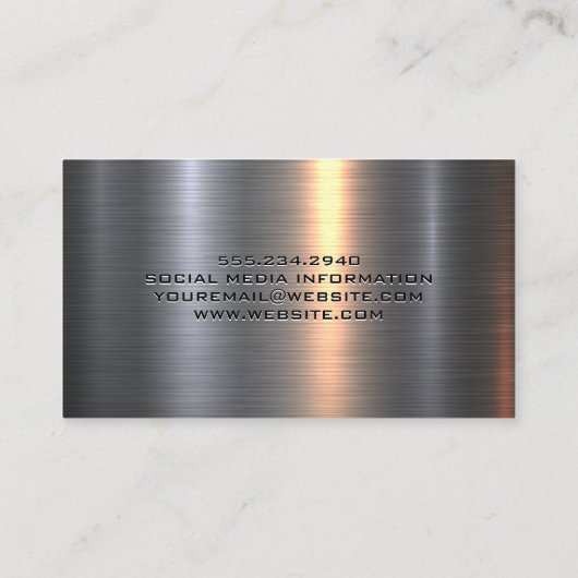 Golf Swing Logo | Metallic Visitekaartje (Achterkant)