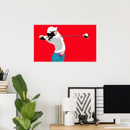 Golf Swing - Originele Golf Art Print (Thuiskantoor)