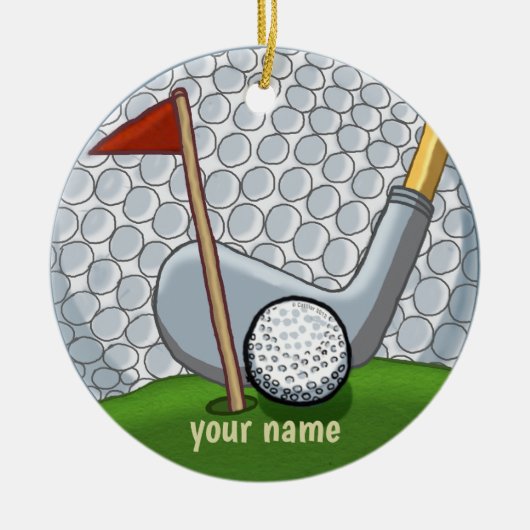 Golf Swing-ornament Keramisch Ornament (Voorkant)