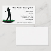Golf Swing Silhouette Golf Pro Country Club Visitekaartje (Voorkant / Achterkant)