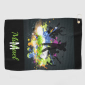 Golf Swing Supporters Custom Moderne Golfer Golfhanddoek (Horizontaal)