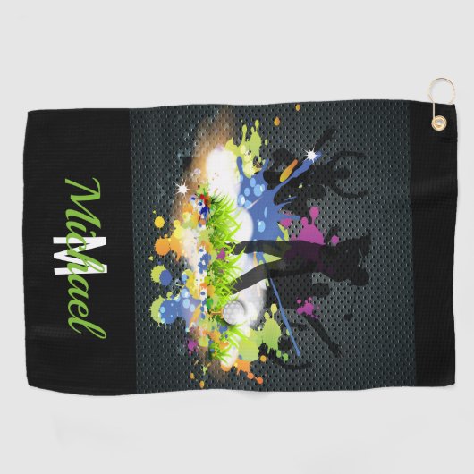 Golf Swing Supporters Custom Moderne Golfer Golfhanddoek (Horizontaal)