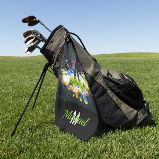 Golf Swing Supporters Custom Moderne Golfer Golfhanddoek (Groen)