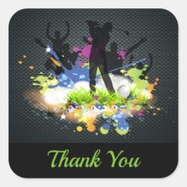 Golf Swing Supporters Gepersonaliseerde Moderne Go Vierkante Sticker