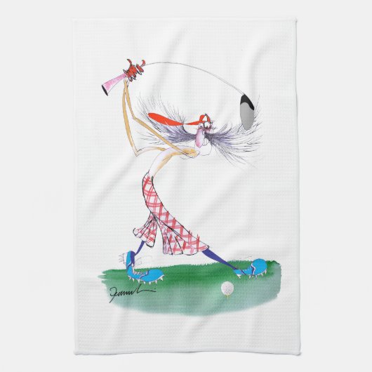 Golf Swing, tony fernandes Theedoek (Verticaal)