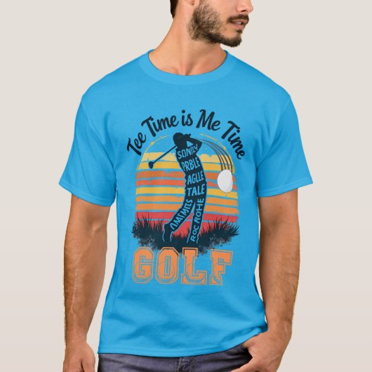 Golf Swing Typografie -  Golfer Design T-shirt (Voorkant)