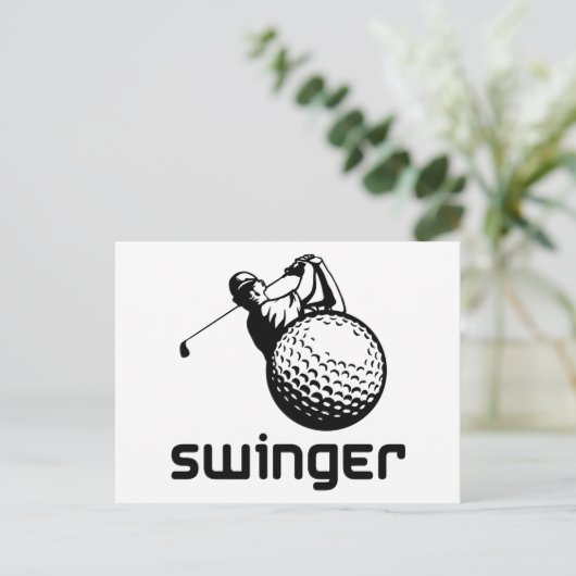 Golf Swinger Briefkaart (Staand voorkant)