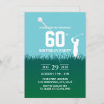 Golf Swinging 60th Birthday Party Kaart<br><div class="desc">Golf Swinging 60th Birthday Party Invitations.</div>